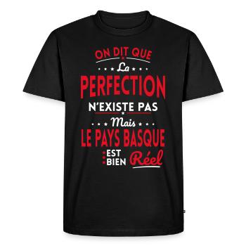 Perfection n'existe pas le Pays Basque est Réel - T-shirt Premium bio Homme - noir - Devant - Nico (187cm)