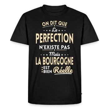 Perfection n'existe pas la Bourgogne est Réelle - T-shirt Premium bio Homme - noir - Devant - Nico (187cm)