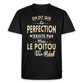 La Perfection n'existe pas le Poitou est Réel - T-shirt Premium bio Homme - noir - Devant - Nico (187cm)