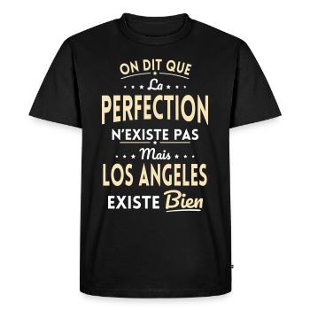 Perfection n'existe pas Los Angeles existe bien - T-shirt Premium bio Homme - noir - Devant - Nico (187cm)