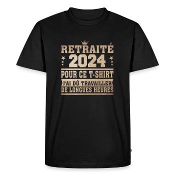La Légende Prend Sa Retraite 2024 - T-shirt Premium bio Homme - noir - Devant - Nico (187cm)