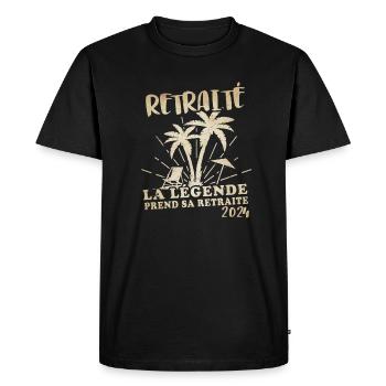 La Légende Prend Sa Retraite 2024 - T-shirt Premium bio Homme - noir - Devant - Nico (187cm)
