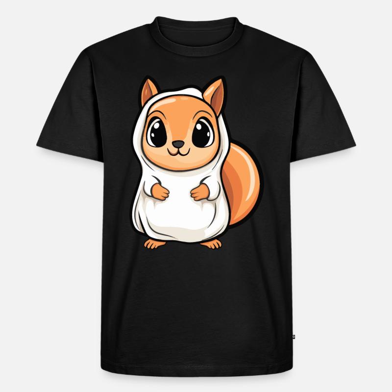 Eichhörnchen Halloween Lustig Geist - Männer Premium Bio T-Shirt - Schwarz