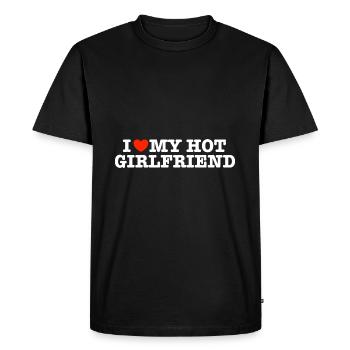 J’aime ma copine chaude - T-shirt Premium bio Homme - noir - Devant - Nico (187cm)