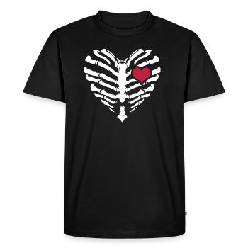 côtes de grossesse squelette squelette crâne - T-shirt Premium bio Homme - noir - Devant - Nico (187cm)