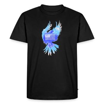 Drapeau américain USA eagle - T-shirt Premium bio Homme - noir - Devant - Nico (187cm)