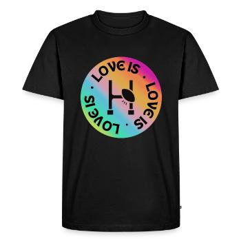 Rugby : L’amour l’est. - T-shirt Premium bio Homme - noir - Devant - Nico (187cm)