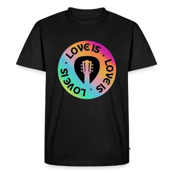 Guitar: Love is - Men's Premium Organic T-Shirt - black - Front - Nico (187cm)