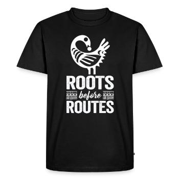 Symbole Sankofa Adinkra Ghana Noir - T-shirt Premium bio Homme - noir - Devant - Nico (187cm)