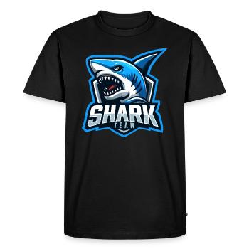 L’équipe des requins - T-shirt Premium bio Homme - noir - Devant - Nico (187cm)