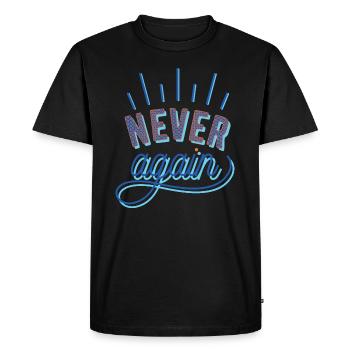 NEVER again - Männer Premium Bio T-Shirt - Schwarz - Vorne - Nico (187cm)