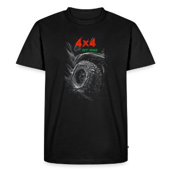 Logo d’essai de pneu tout-terrain 4x4 Offroad - T-shirt Premium bio Homme - noir - Devant - Nico (187cm)