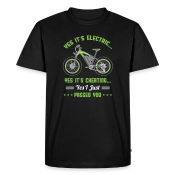 Vélo électrique tricherie vélo électrique - T-shirt Premium bio Homme - noir - Devant - Nico (187cm)