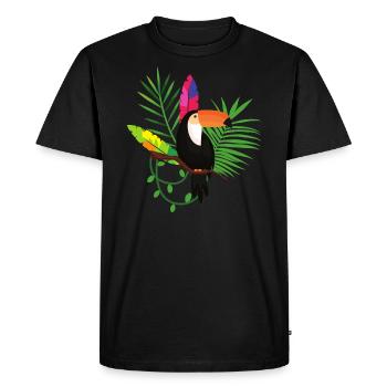Tukan ornithologist birdwatcher tropical lover - Men's Premium Organic T-Shirt - black - Front - Nico (187cm)