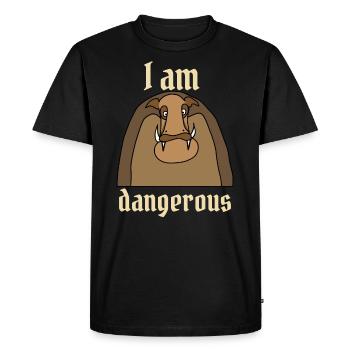 Je suis bêtement dangereux - T-shirt Premium bio Homme - noir - Devant - Nico (187cm)