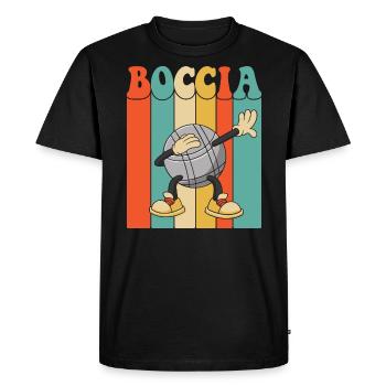 Joueur de boccia tamponnant la balle de boccia avec le boccia - T-shirt Premium bio Homme - noir - Devant - Nico (187cm)