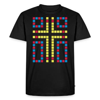 Graphique de motif croisé - T-shirt Premium bio Homme - noir - Devant - Nico (187cm)