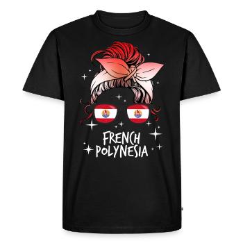 French Polynesia - Men's Premium Organic T-Shirt - black - Front - Nico (187cm)