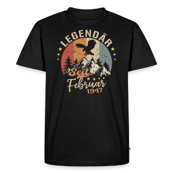 Légendaire depuis février 1947 anniversaire 1947 - T-shirt Premium bio Homme - noir - Devant - Nico (187cm)