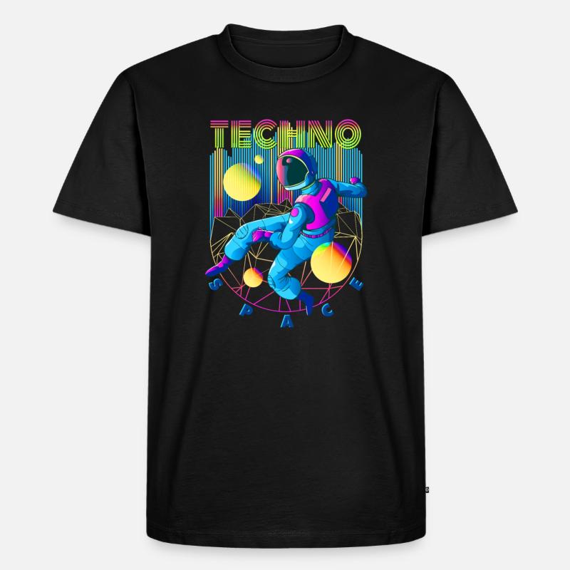 Techno Weltraum - Männer Premium Bio T-Shirt - Schwarz