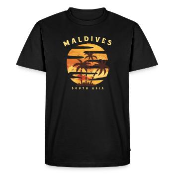 Maldives - T-shirt Premium bio Homme - noir - Devant - Nico (187cm)
