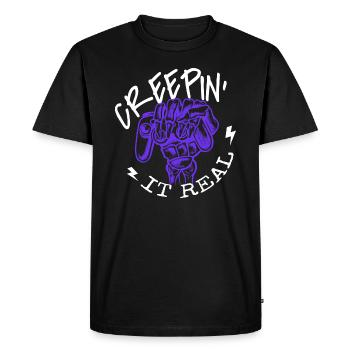 Halloween Gamer Gaming Creepin' It Real - Men's Premium Organic T-Shirt - black - Front - Nico (187cm)
