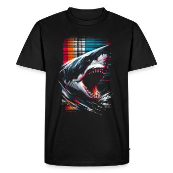 Stay Positive Inspirational Quotes Shark - Men's Premium Organic T-Shirt - black - Front - Nico (187cm)