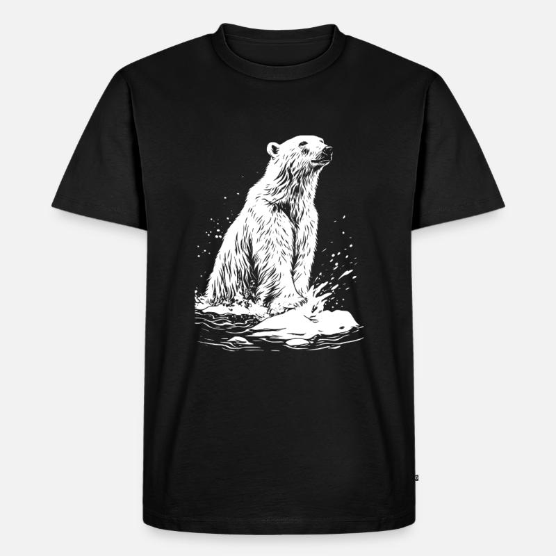 Eisbär - Männer Premium Bio T-Shirt - Schwarz