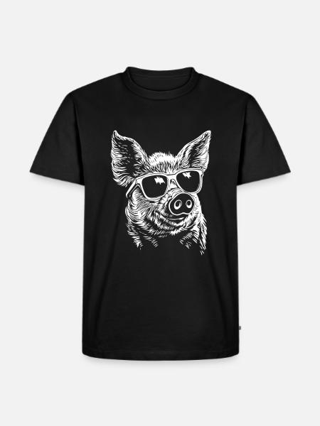 Cool Pig Sunglasses Summer - Men's Premium Organic T-Shirt - black