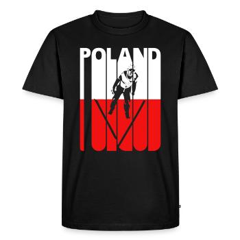 Vintage Skiing.Ski Jumping.Winter Sports Pologne - T-shirt Premium bio Homme - noir - Devant - Nico (187cm)