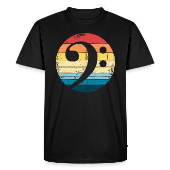 Bassiste Bass BassEr Retro Bass Wrench - T-shirt Premium bio Homme - noir - Devant - Nico (187cm)