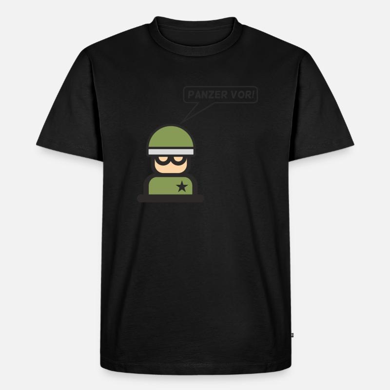 Panzer vor! Kommandant - Männer Premium Bio T-Shirt - Schwarz