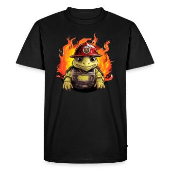 Tortue pompiers - T-shirt Premium bio Homme - noir - Devant - Nico (187cm)