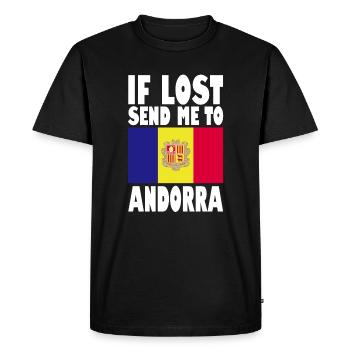 Andorra Flag Saying - Men's Premium Organic T-Shirt - black - Front - Nico (187cm)