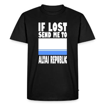 Altai Republic Flag Saying - Men's Premium Organic T-Shirt - black - Front - Nico (187cm)