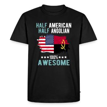 Half American Half Angolier - Men's Premium Organic T-Shirt - black - Front - Nico (187cm)