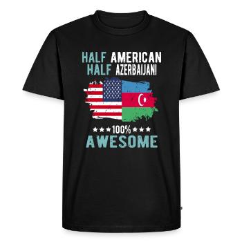 Moitié américain moitié azerbaïdjanais - T-shirt Premium bio Homme - noir - Devant - Nico (187cm)