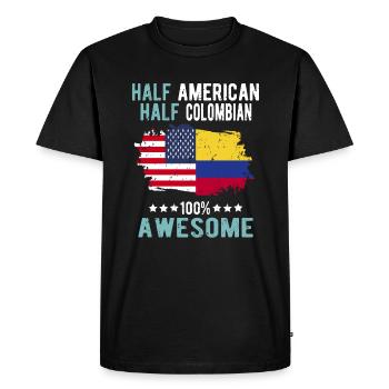 Moitié américain moitié colombien - T-shirt Premium bio Homme - noir - Devant - Nico (187cm)