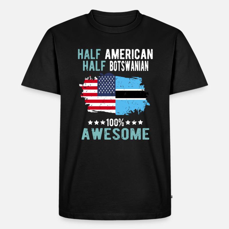 Halb Amerikaner Halb Batswana - Männer Premium Bio T-Shirt - Schwarz
