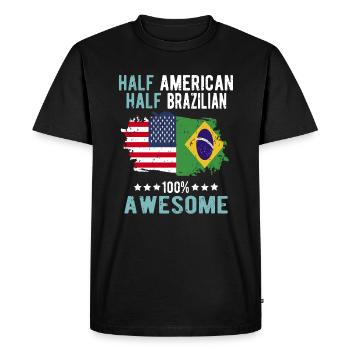 Moitié américain moitié brésilien - T-shirt Premium bio Homme - noir - Devant - Nico (187cm)