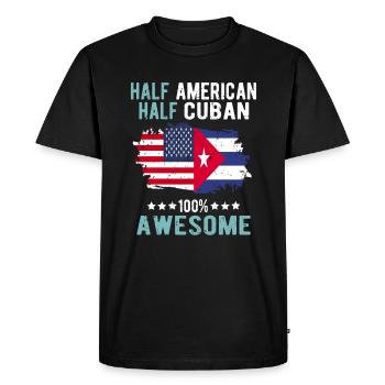 Moitié américain moitié cubain - T-shirt Premium bio Homme - noir - Devant - Nico (187cm)