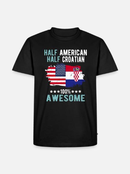 Half American Half Croat - Men's Premium Organic T-Shirt - black