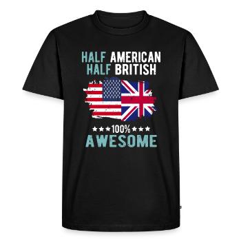 Half American Half British - Men's Premium Organic T-Shirt - black - Front - Nico (187cm)