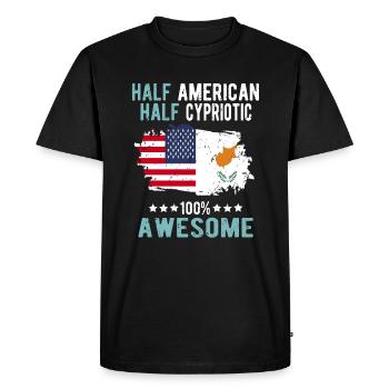 Moitié américain moitié chypriote - T-shirt Premium bio Homme - noir - Devant - Nico (187cm)