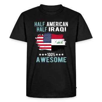 Half American Half Iraki - Men's Premium Organic T-Shirt - black - Front - Nico (187cm)