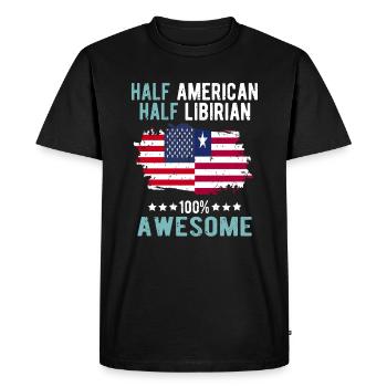 Moitié américain moitié libyen - T-shirt Premium bio Homme - noir - Devant - Nico (187cm)