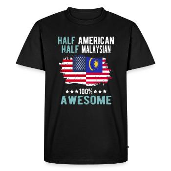 Moitié américain moitié malaisien - T-shirt Premium bio Homme - noir - Devant - Nico (187cm)