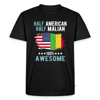 Moitié américain moitié malien - T-shirt Premium bio Homme - noir - Devant - Nico (187cm)