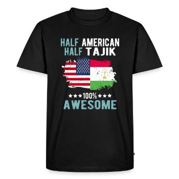 Mi-américain, mi-tadjik - T-shirt Premium bio Homme - noir - Devant - Nico (187cm)