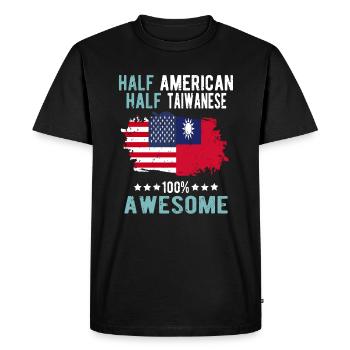 Half American Half Taiwanese - Men's Premium Organic T-Shirt - black - Front - Nico (187cm)